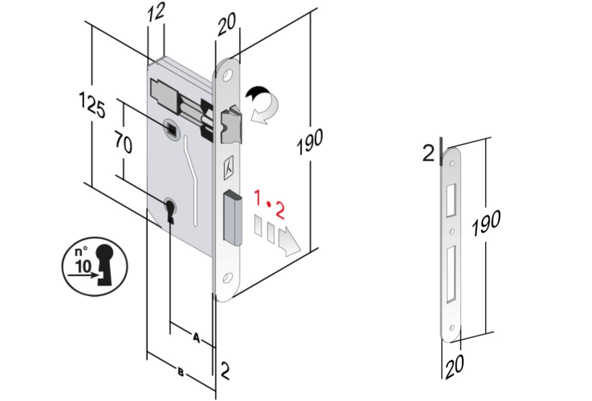 SERRATURA PATENT B/T FE 50