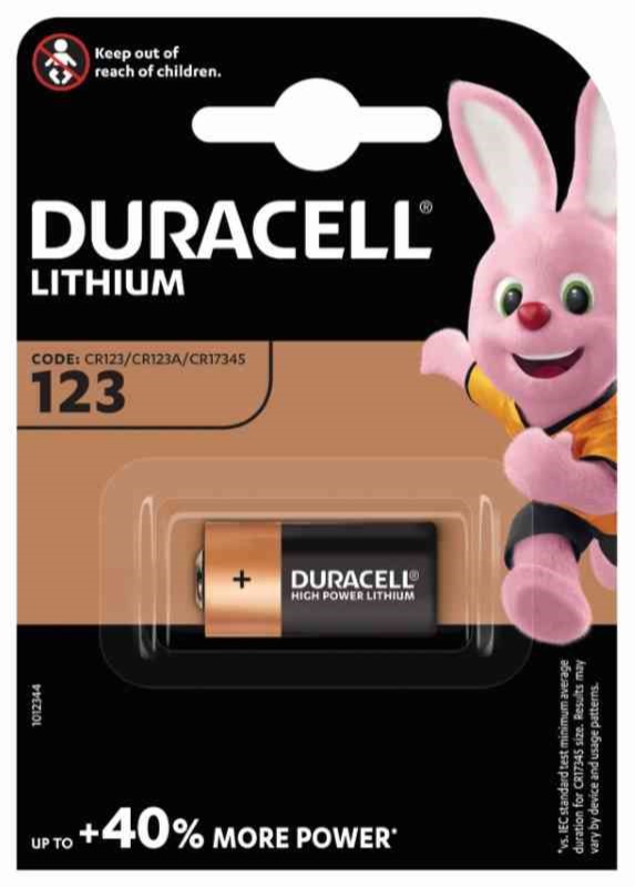 PILE DURACELL LITIO 123A FOTO