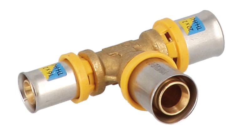 RACCORDO A PRESS A'T' RIDOT 20X16X20 GAS/ACQ